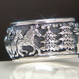 JAI by John Hardy Sterling Silver Carved Horse Motif Ring - Size 6